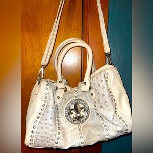 Fleur de Lis Rhinestone Satchel